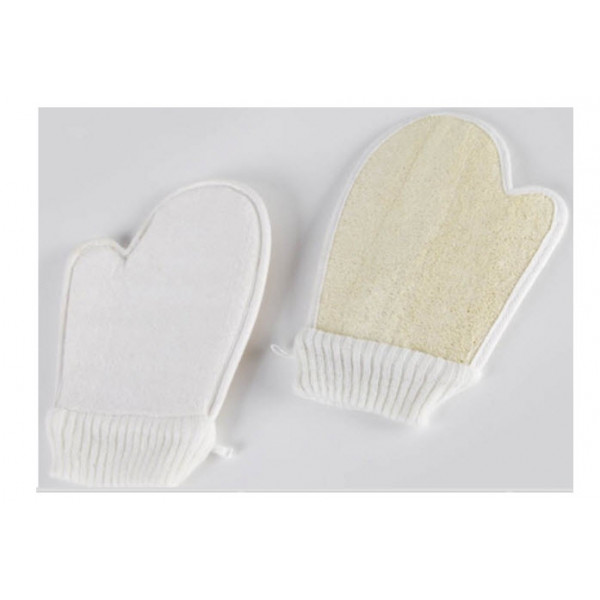 100% loofah bath scrubber glove