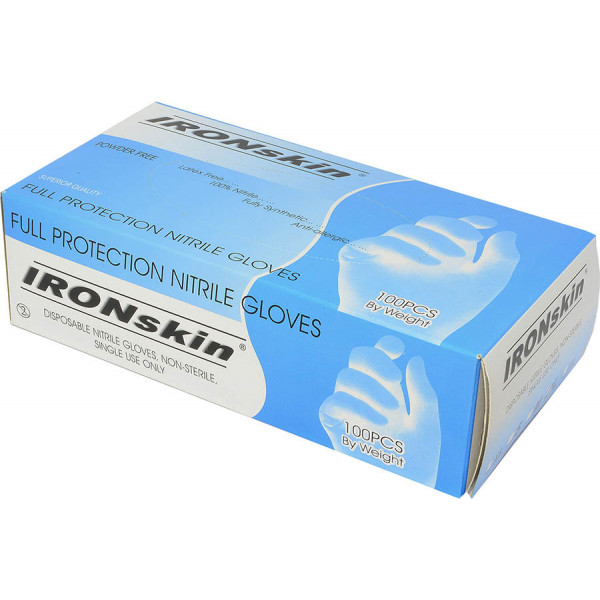 Ironskin Nitrile Powder Free Glove - Blue