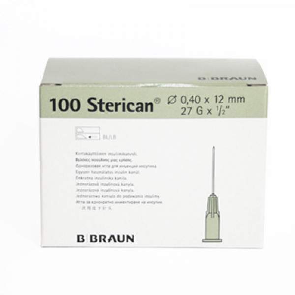 Dis' B/Braun Sterican Needles Size 1, 0.40x 12mm,